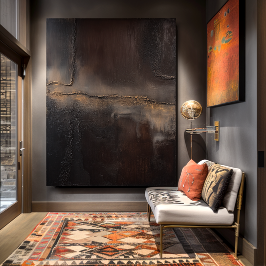 Abstract Textured Oil Painting, Art Decorative Wall Hanging for Living Room and Bedroom
