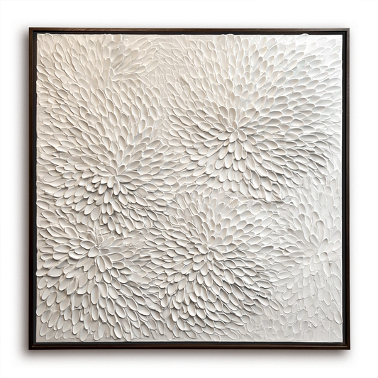 Three - Dimensional Floral Texture Decorative Painting, Modern Minimalist Pure White Art Wall Hanging