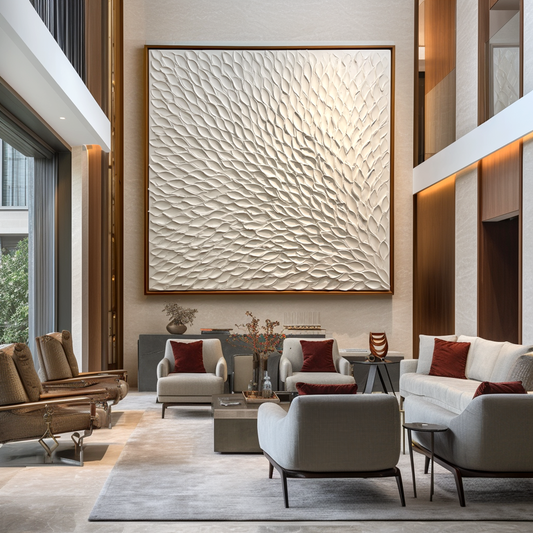 Modern Minimalist Three - Dimensional Texture Decorative Painting, Pure White Art Wall Hanging