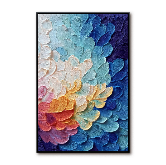 Colorful Three - Dimensional Floral Oil Painting, Art Decorative Wall Hanging for Living Room and Bedroom