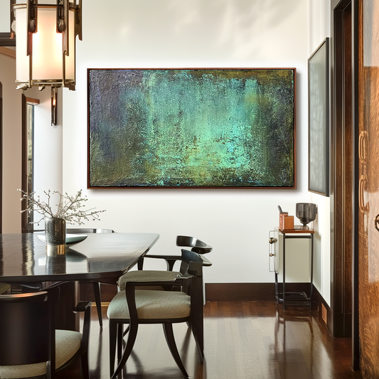 Abstract Oil Painting with Mysterious Tones - Textured Art for Home & Office Decor