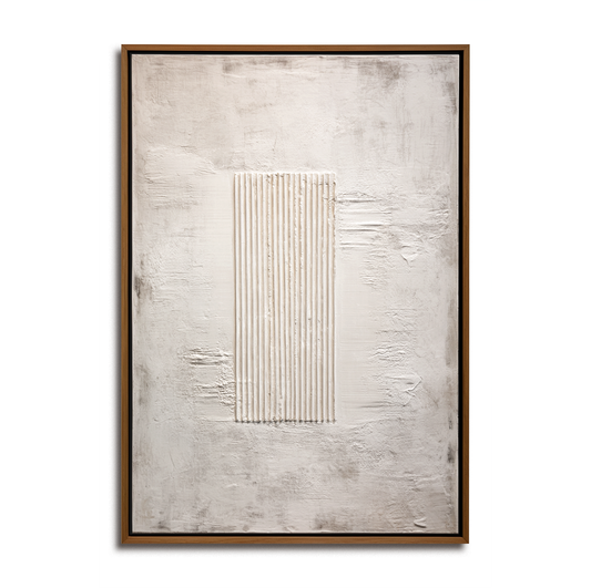 Hand - Painted 3D Textured Neutral - Toned Abstract Wall Art, Minimalist Modern Decor