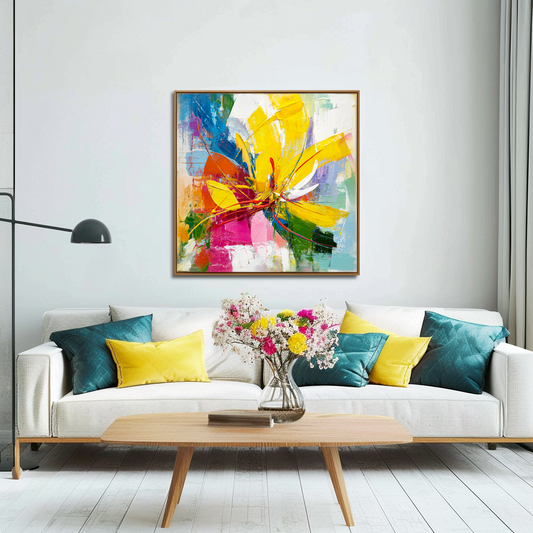 Hand - Painted Colorful Abstract Floral Wall Art, Modern Home Decor