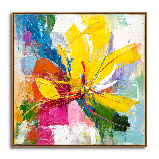 Hand - Painted Colorful Abstract Floral Wall Art, Modern Home Decor