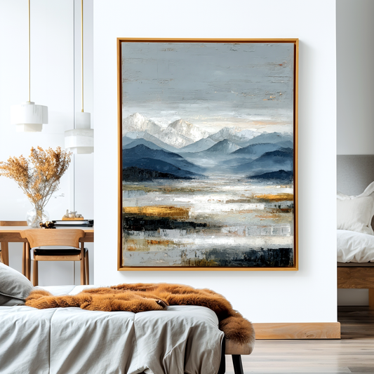 Majestic Drift — Textured Abstract Mountain Landscape Canvas Art