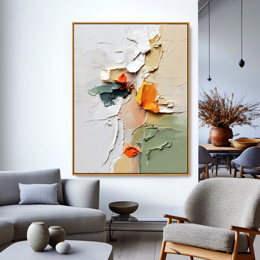 Golden Layers – Textured Abstract Oil Painting on Canvas