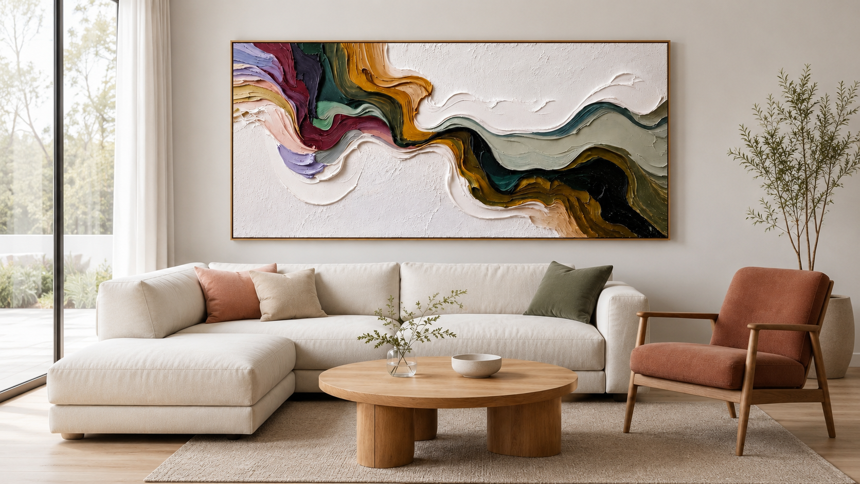 Best Textured Oil Painting Styles for Living Rooms