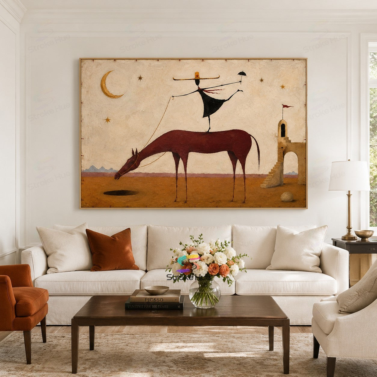 Moonlit Rider-Surreal Horse Painting