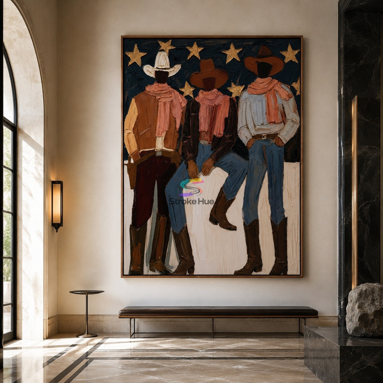 Starlit Trio-Three Cowboy Western Painting