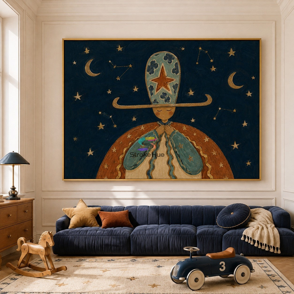 Moonlit Brim-Celestial Cowgirl Painting