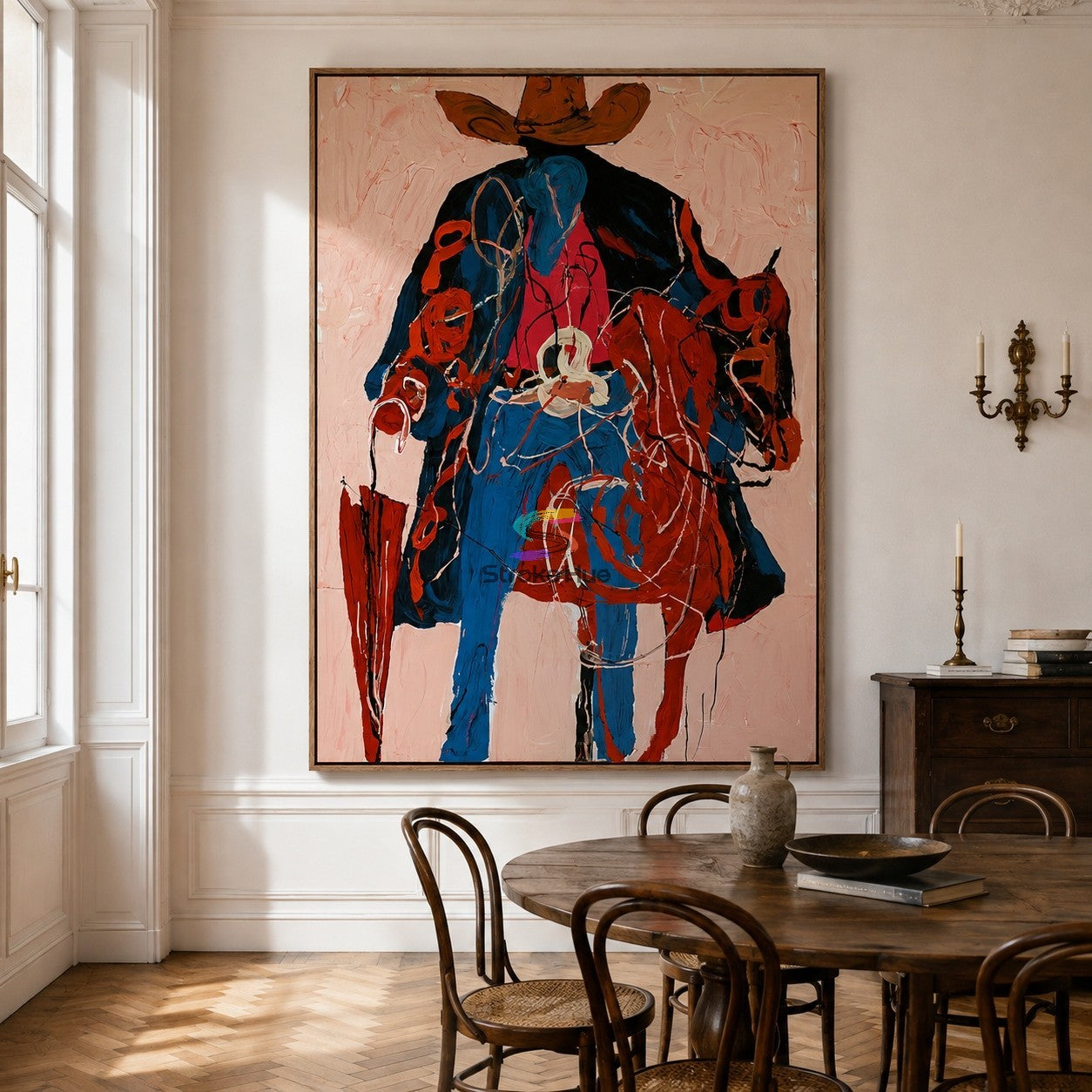 Rodeo Echo-Abstract Cowboy Horse Painting