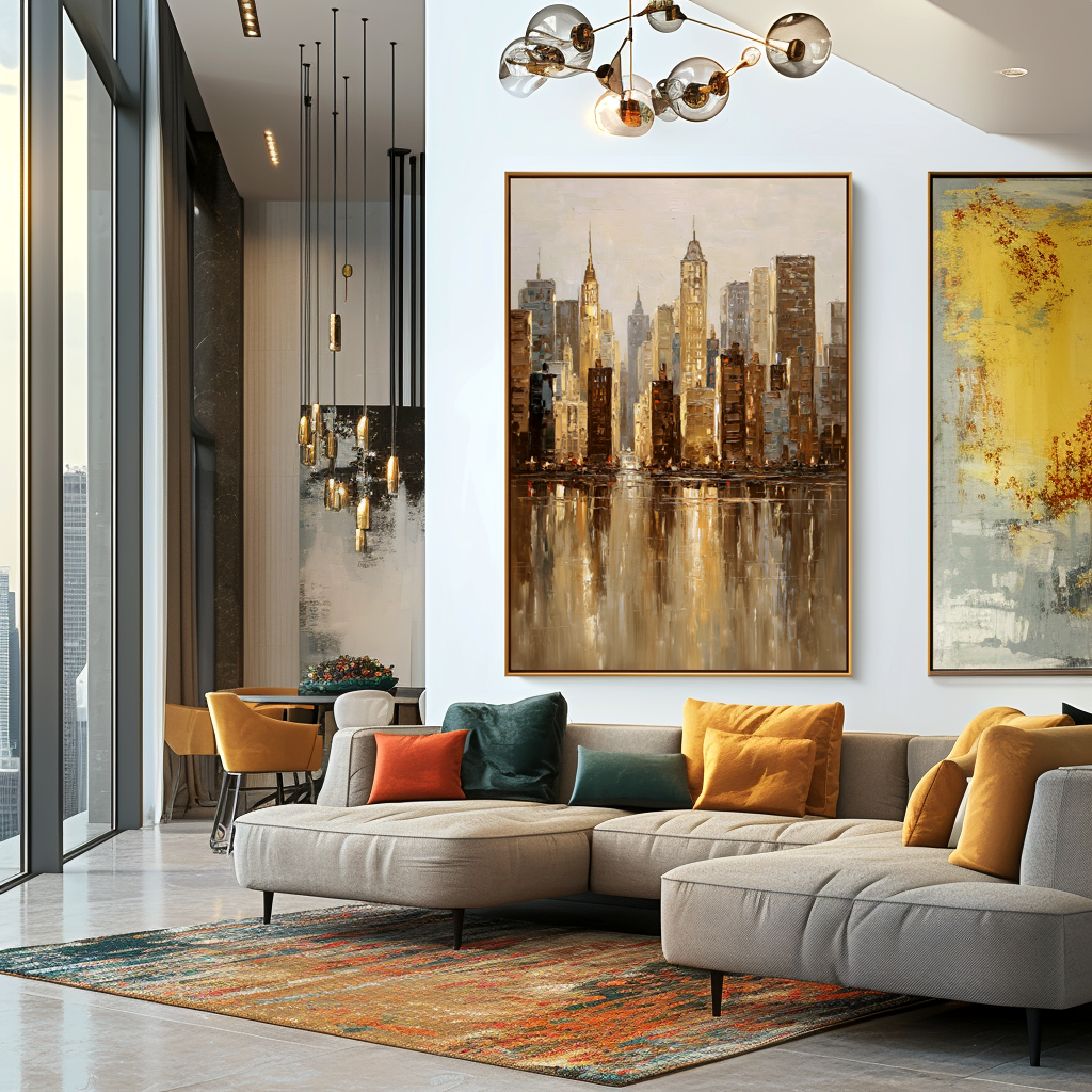 Golden Towers-Cityscape Painting