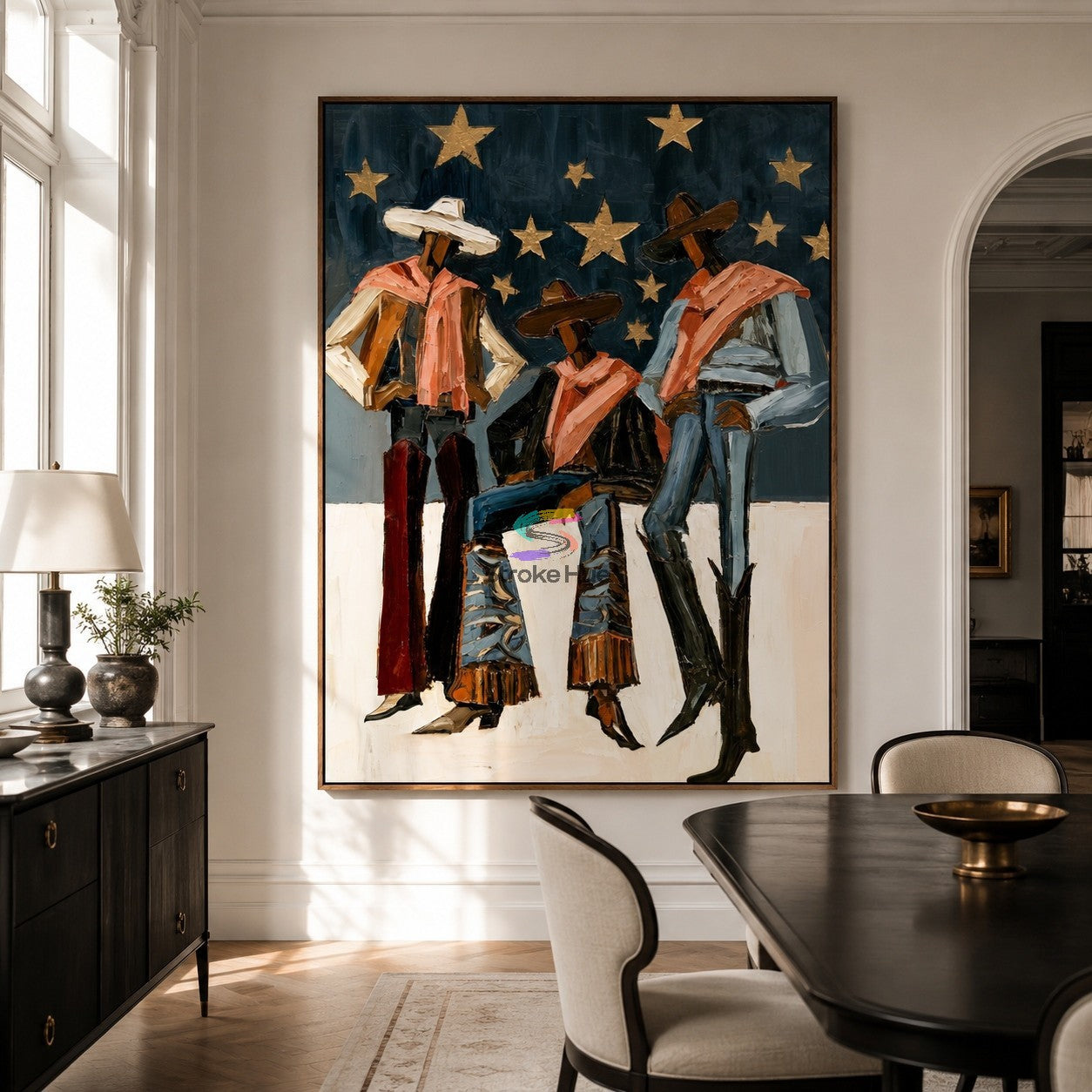 Midnight Trio-Starry Cowboy Western Painting