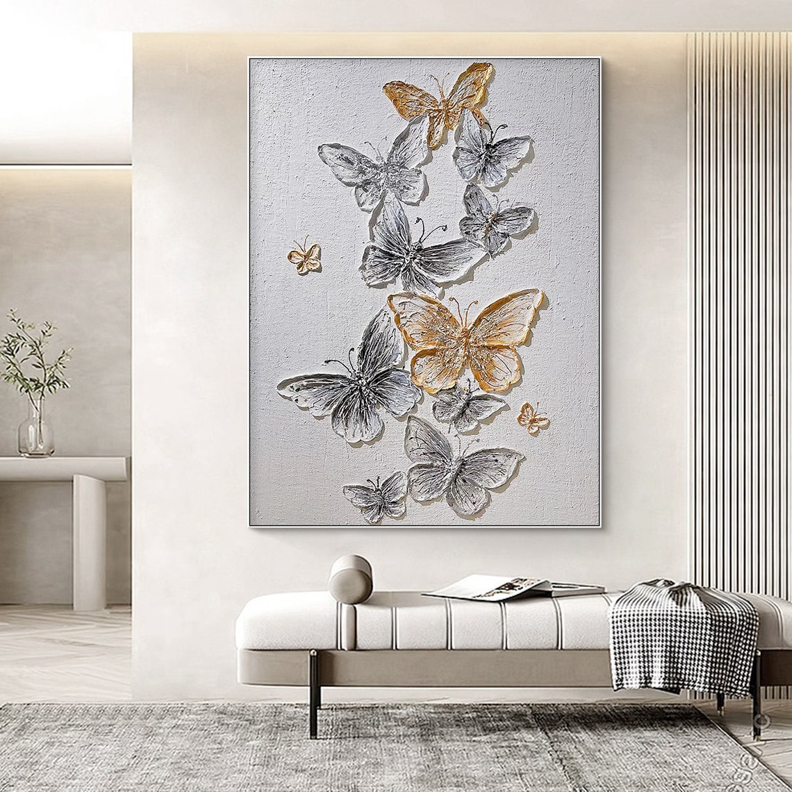 Gilded Flutter-Butterfly Painting