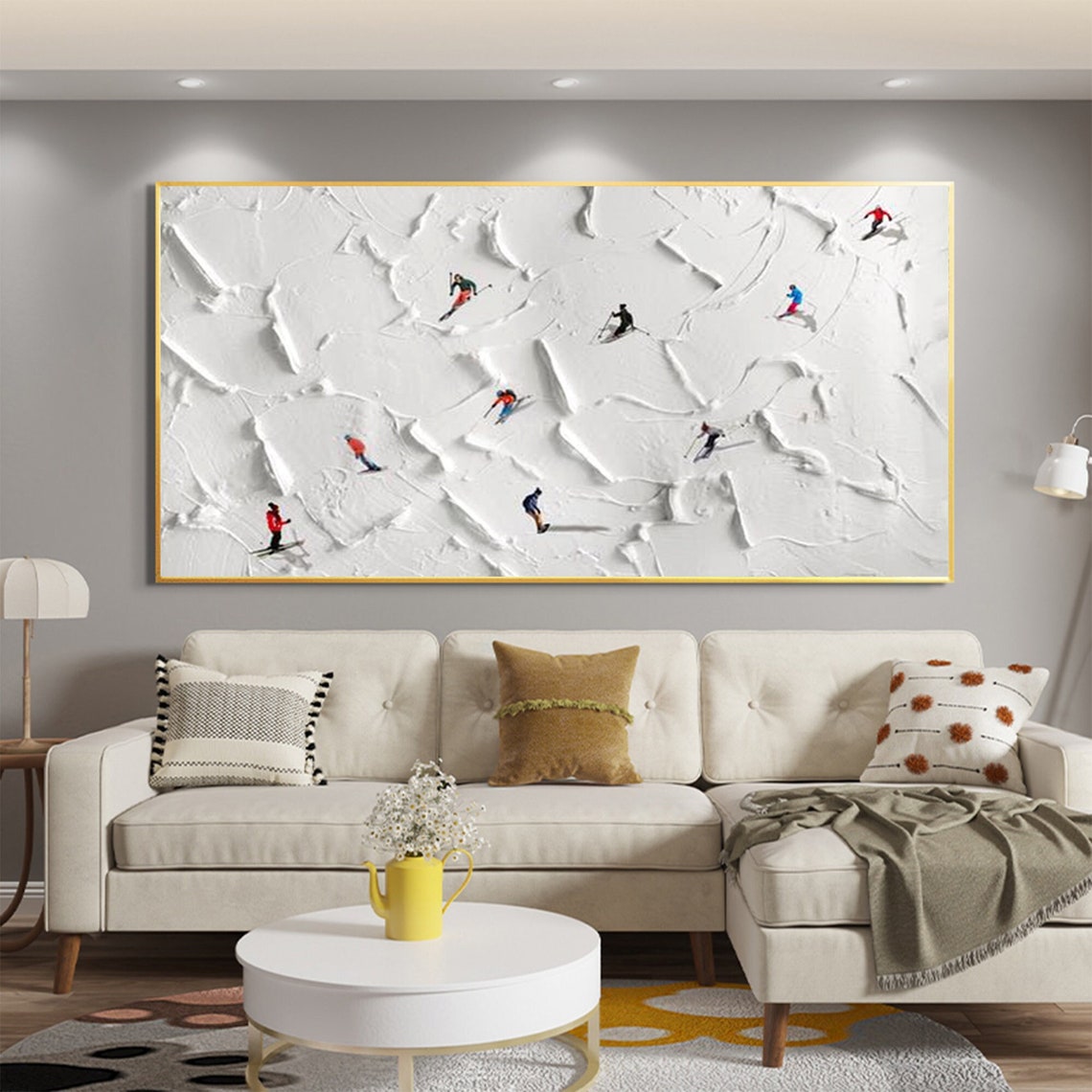 Alpine Trace-Skiing Relief Painting