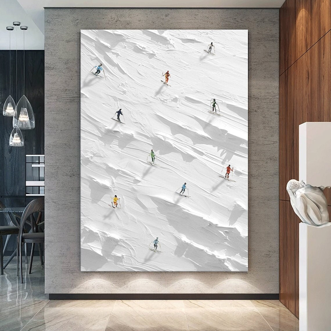 Powder Descent-Ski Slope Painting