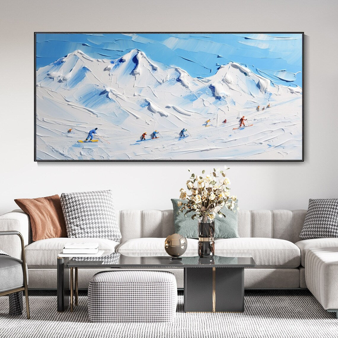 Alpine Rush-Ski Mountain Painting