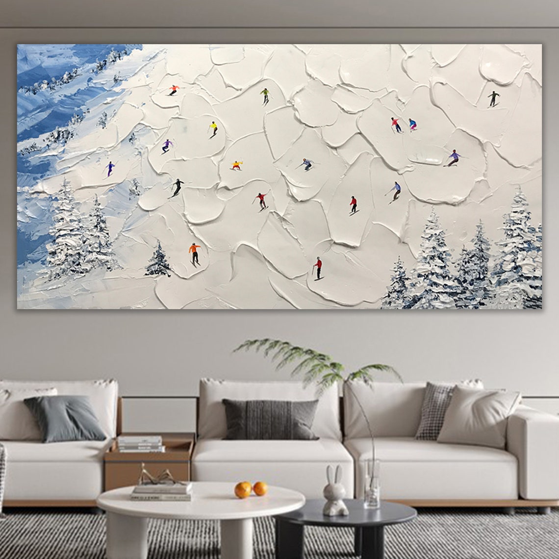 Alpine Mosaic-Ski Relief Painting