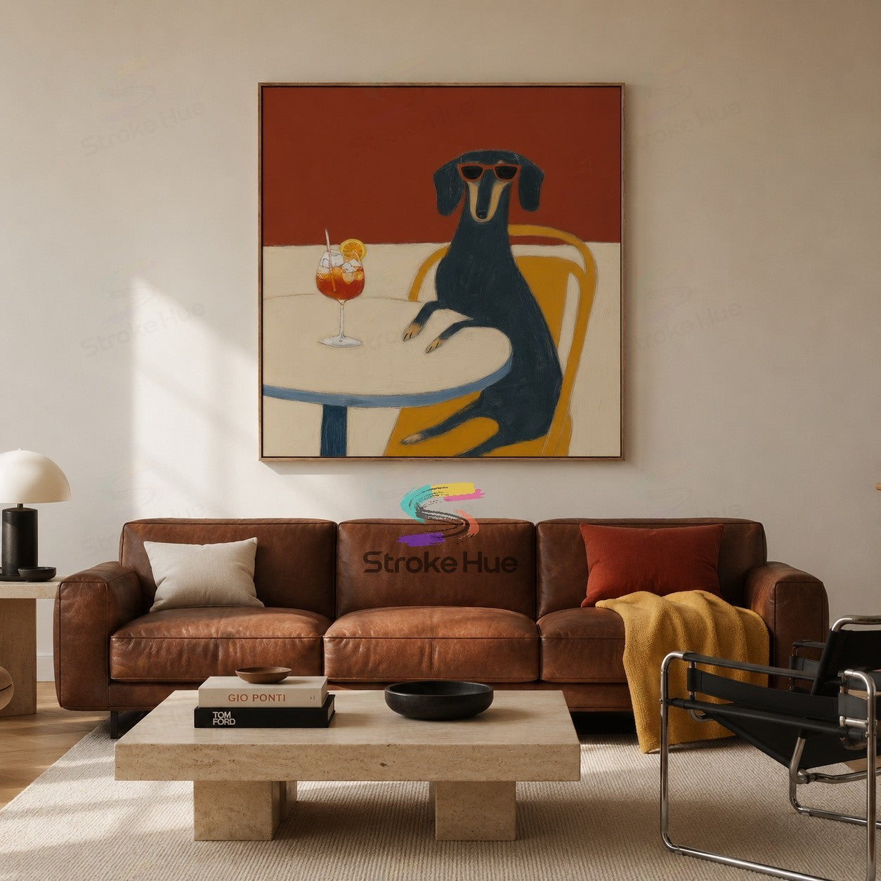 Cafe Hound-Pop Dog Painting
