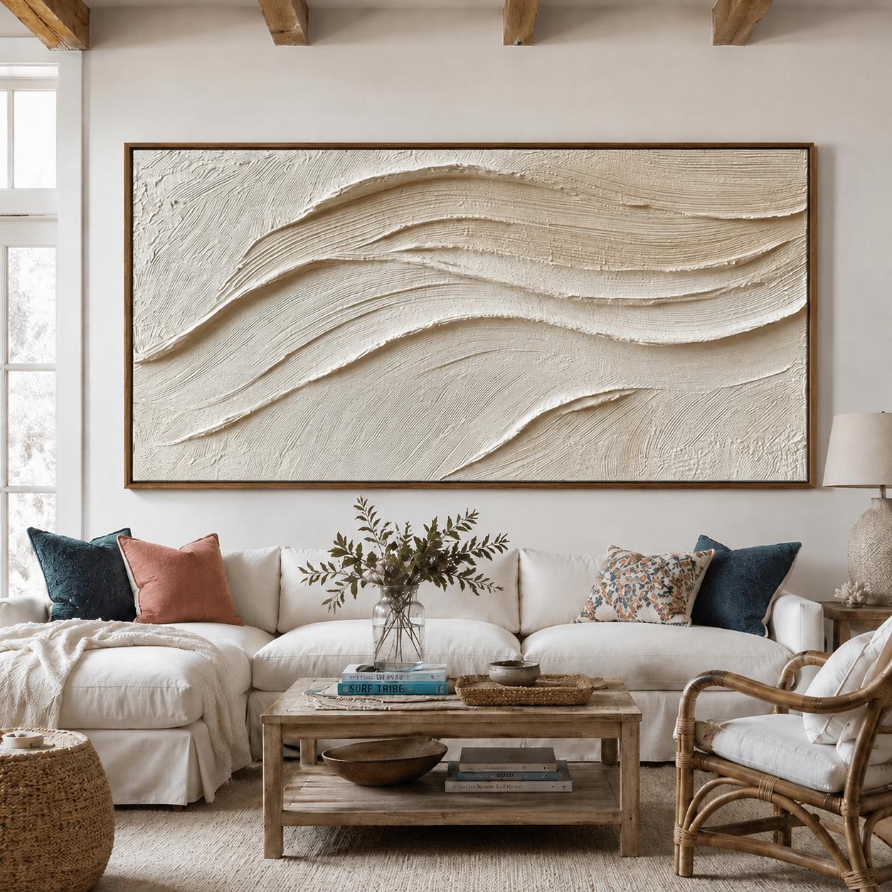 Soft Wave-Textured Abstract Painting