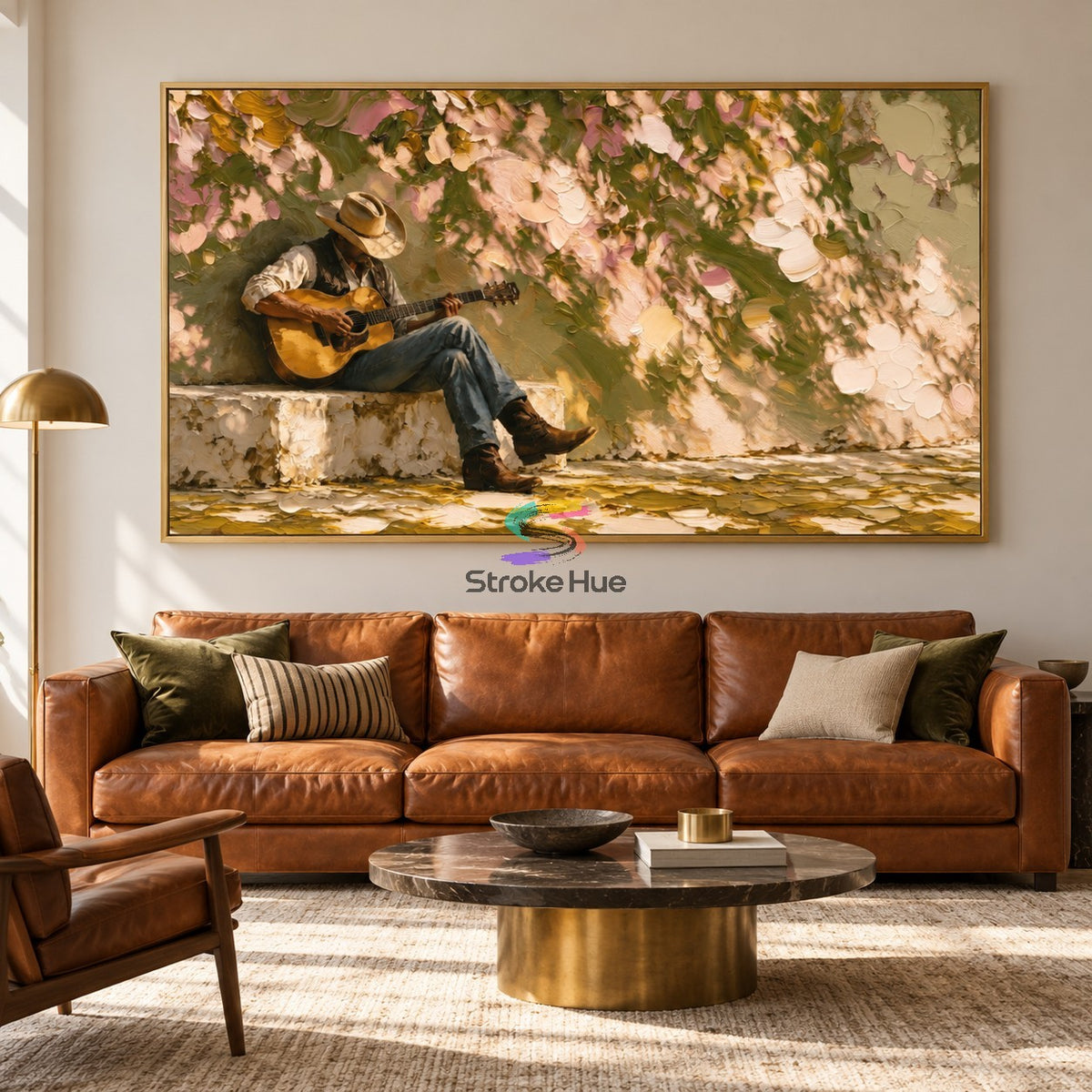 Blossom Ballad-Western Cowboy Guitar Painting