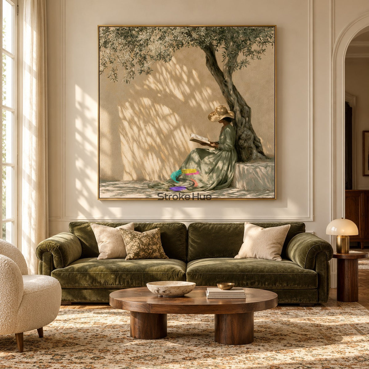 Dappled Silence-Woman Reading Painting