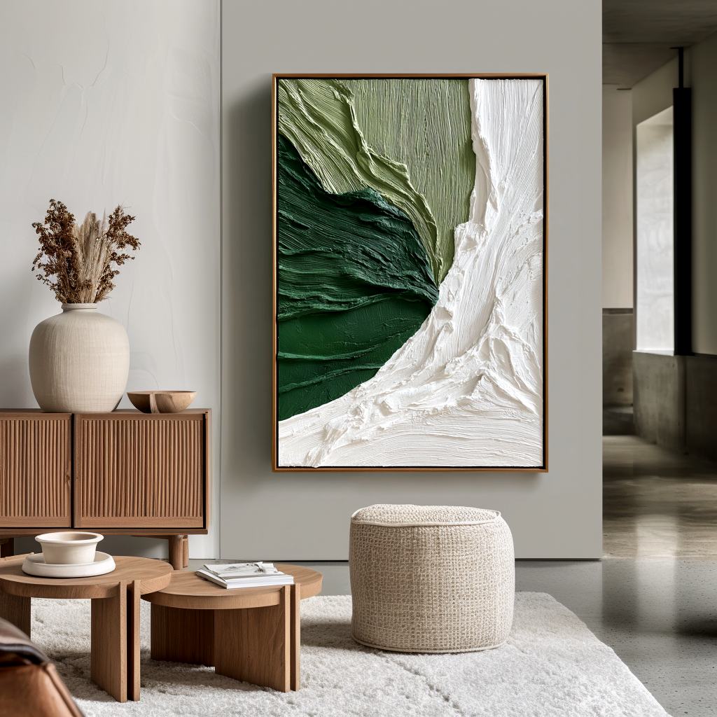 Emerald Fold-Relief Painting