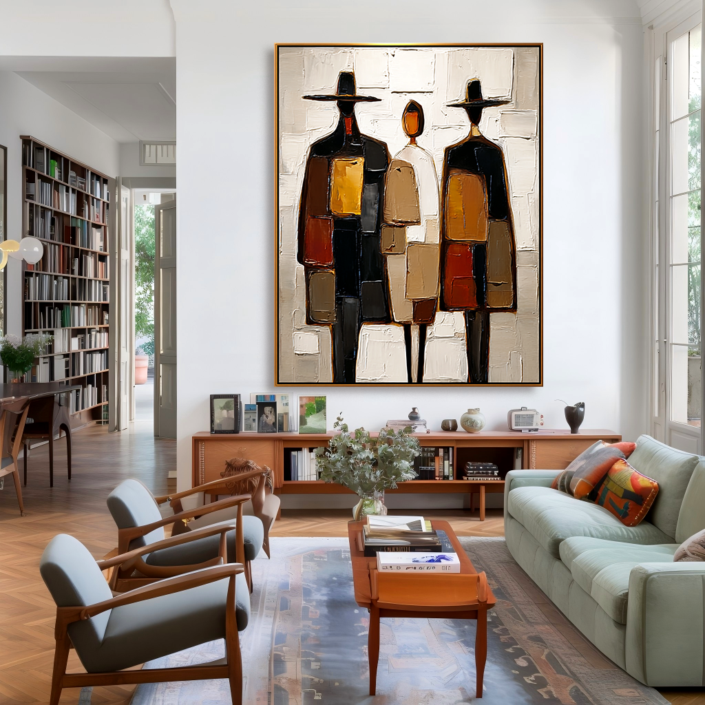 Nomad Trio-Textured Figure Painting
