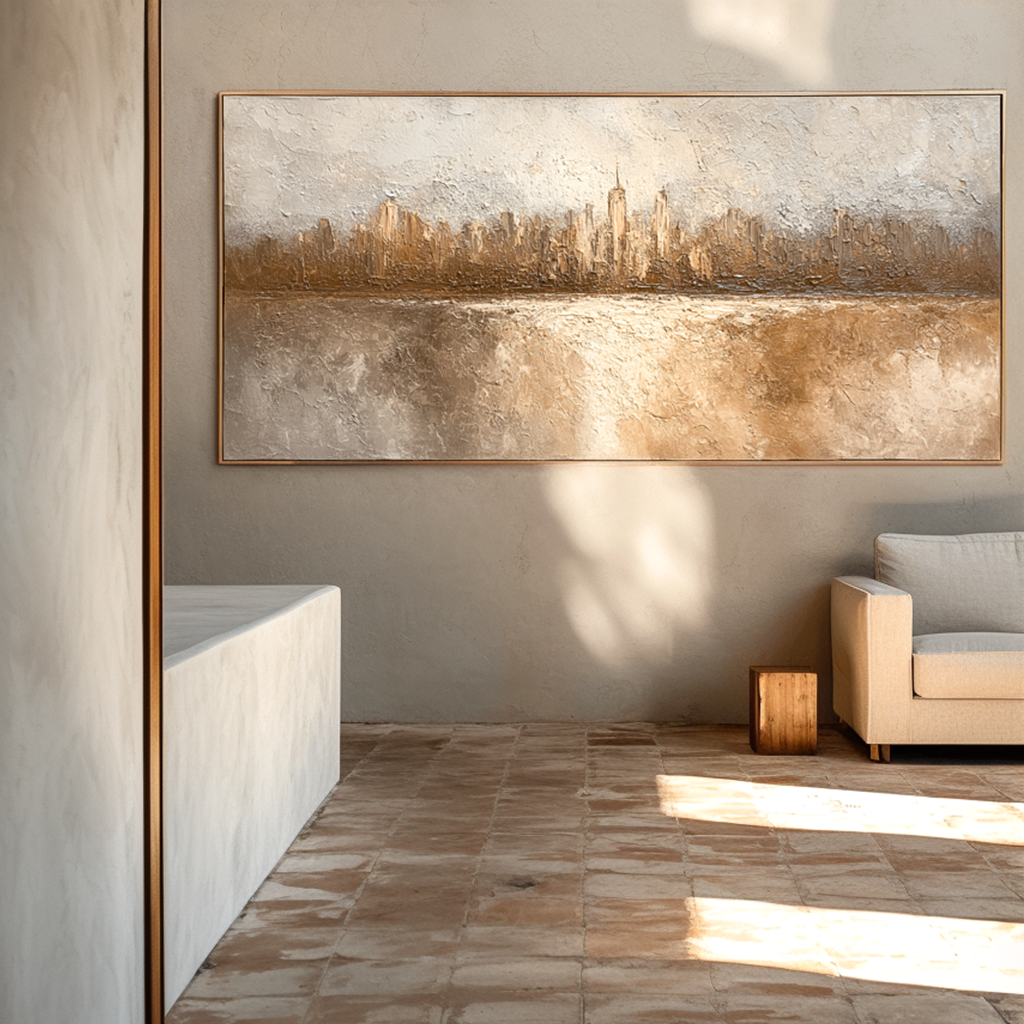 Bronze Horizon-Cityscape Painting