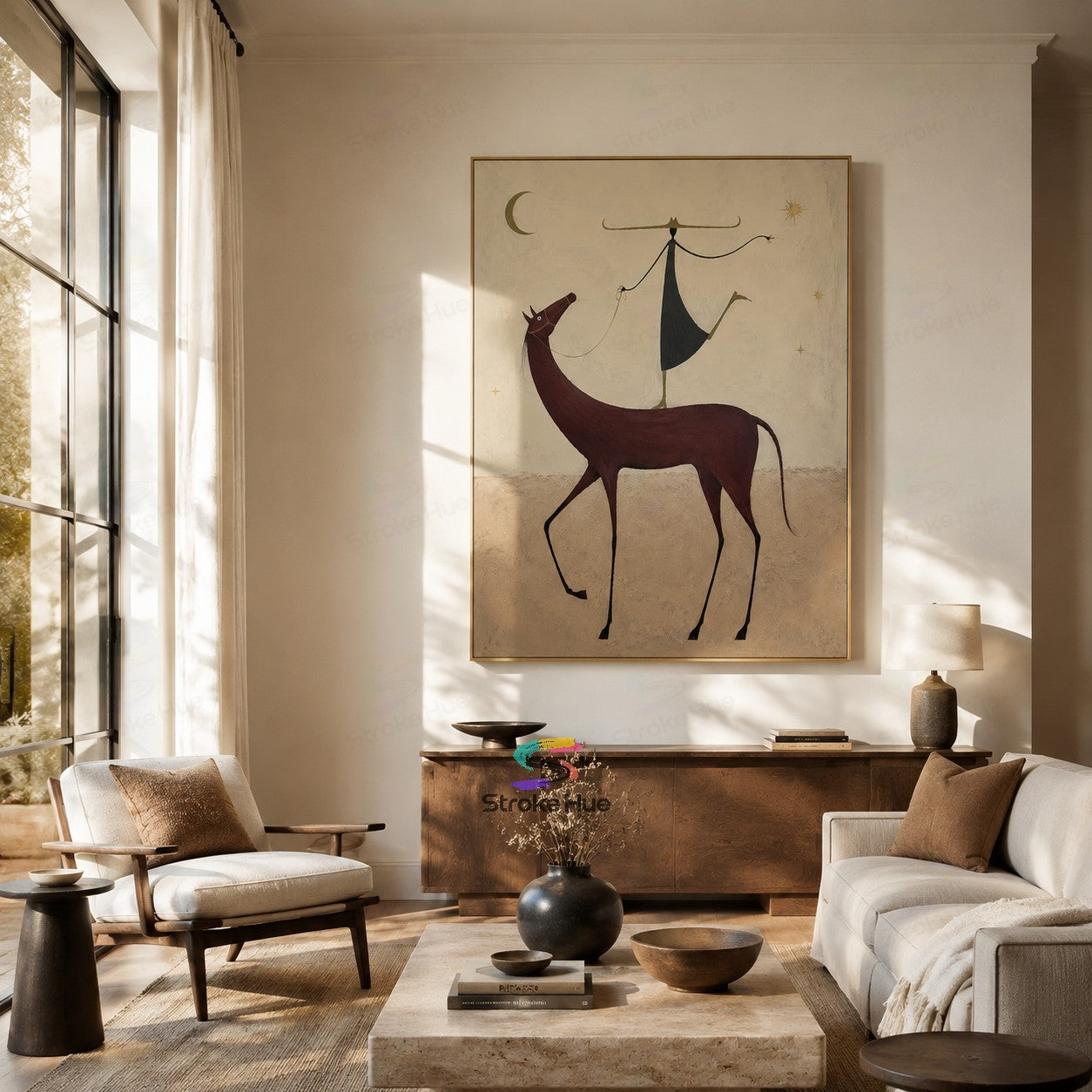 Crescent Wanderer-Maroon Horse Painting