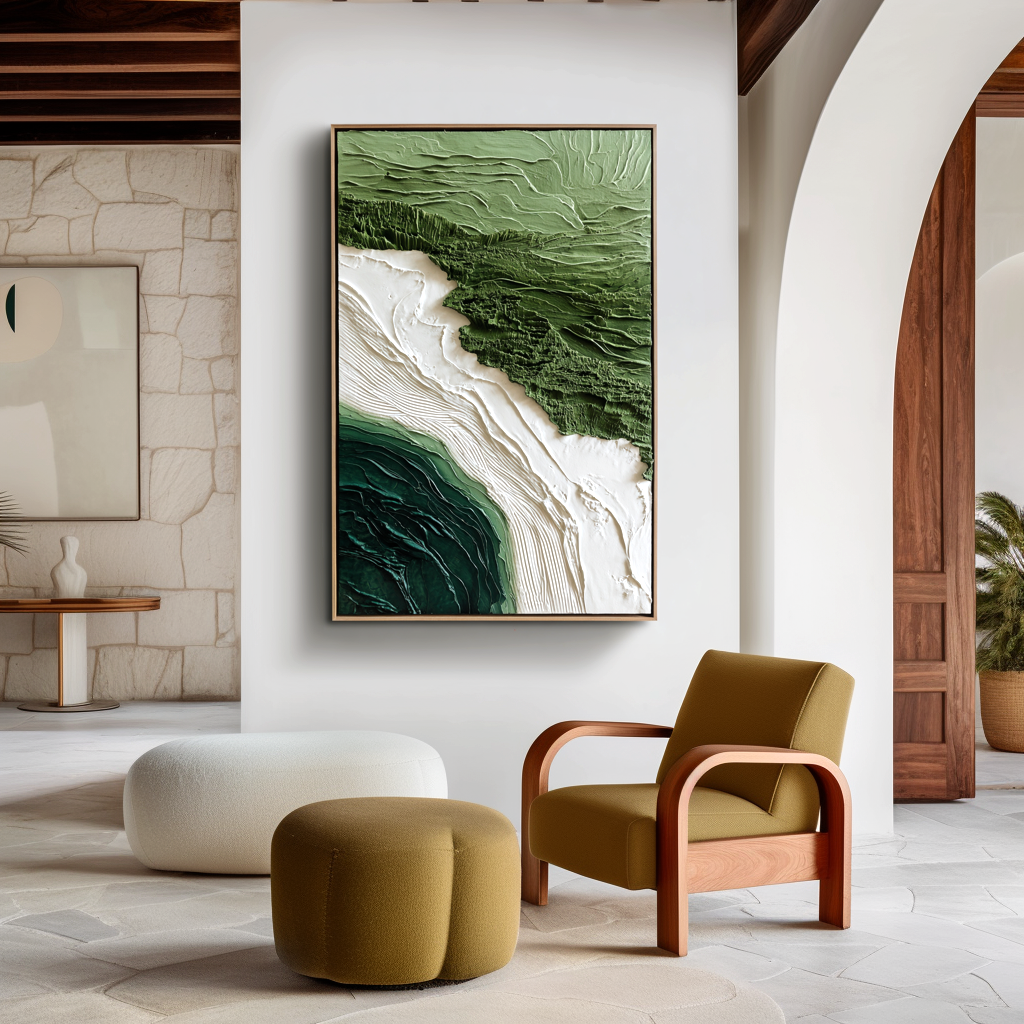 Verdant Terrain-Green Abstract Painting