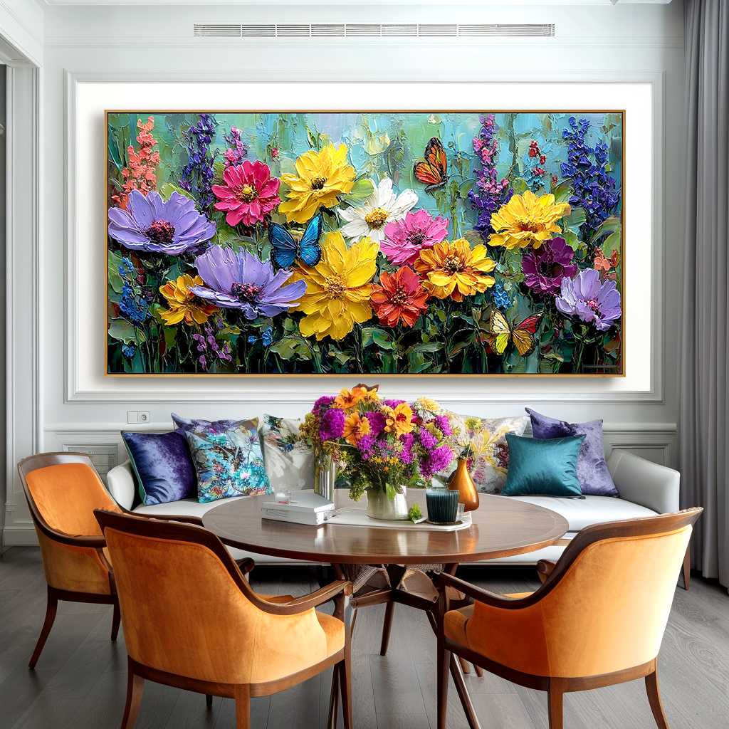Butterfly Garden-Wildflower Painting