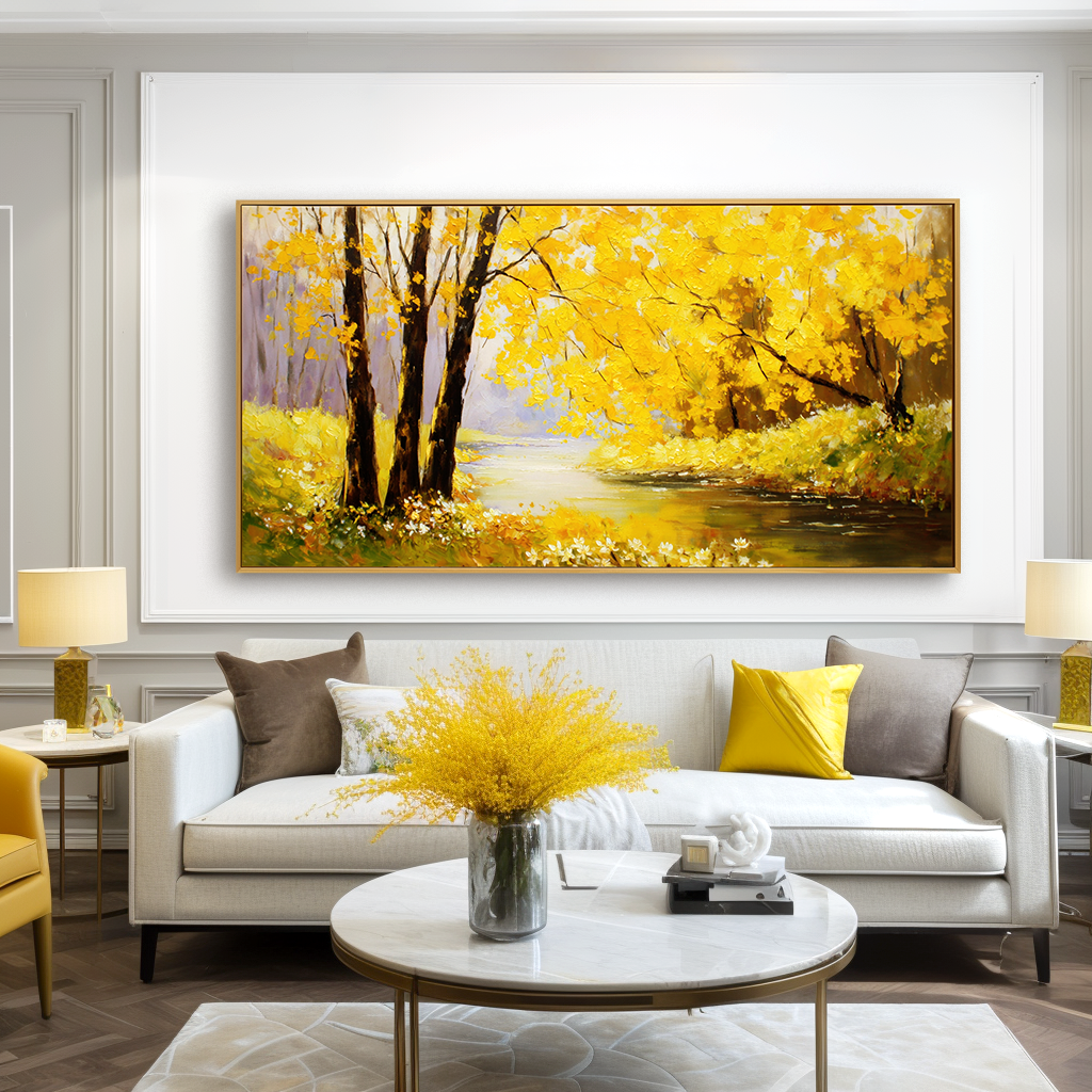 Amber Grove-River Landscape Painting