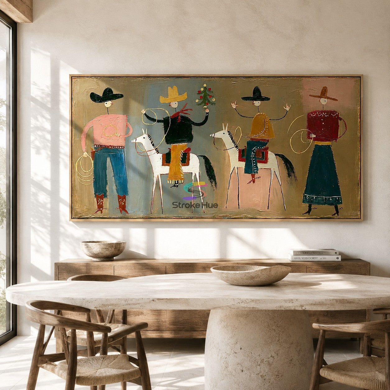 Lariat Chorus-Western Cowboy and Cowgirl Folk Painting