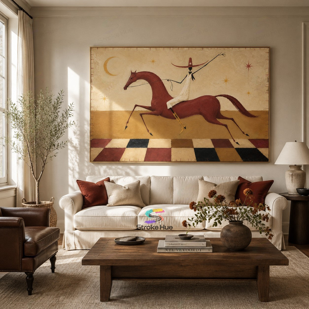Moon Chase Rider-Galloping Horse Painting