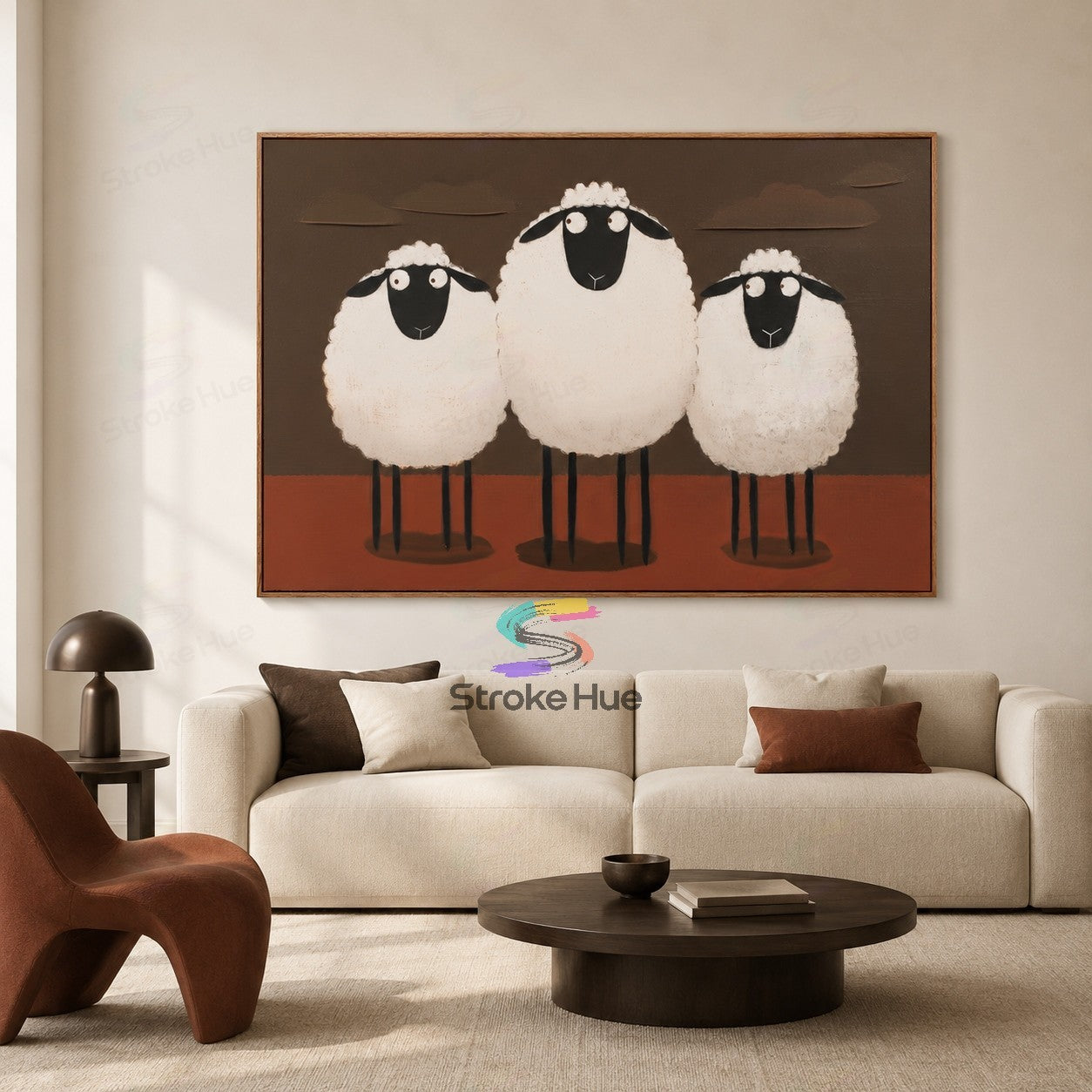 Cloud Flock-White Sheep Painting