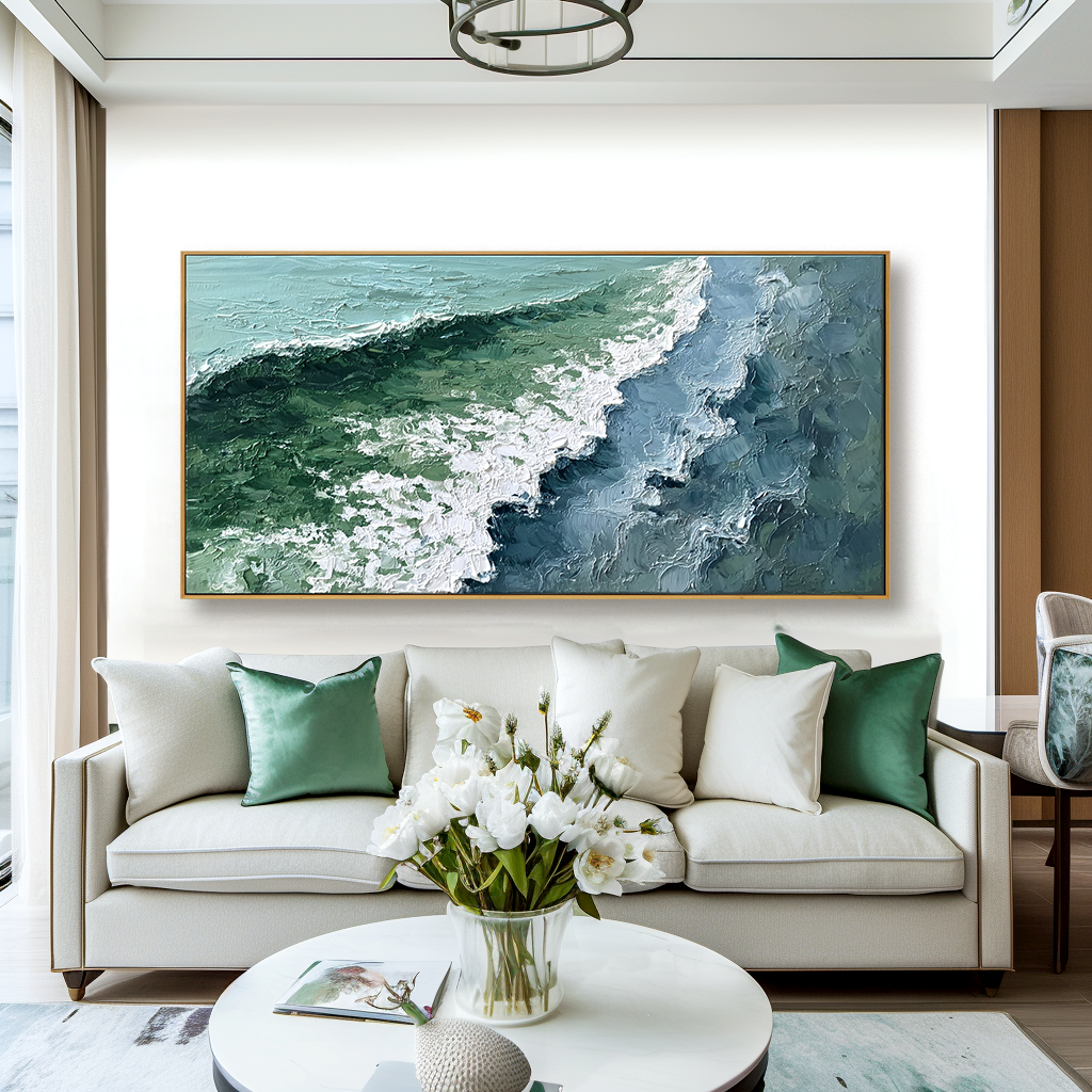 Emerald Break-Coastal Texture Painting