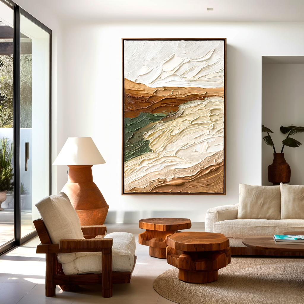 Earthen Veil-Textured Landscape Painting