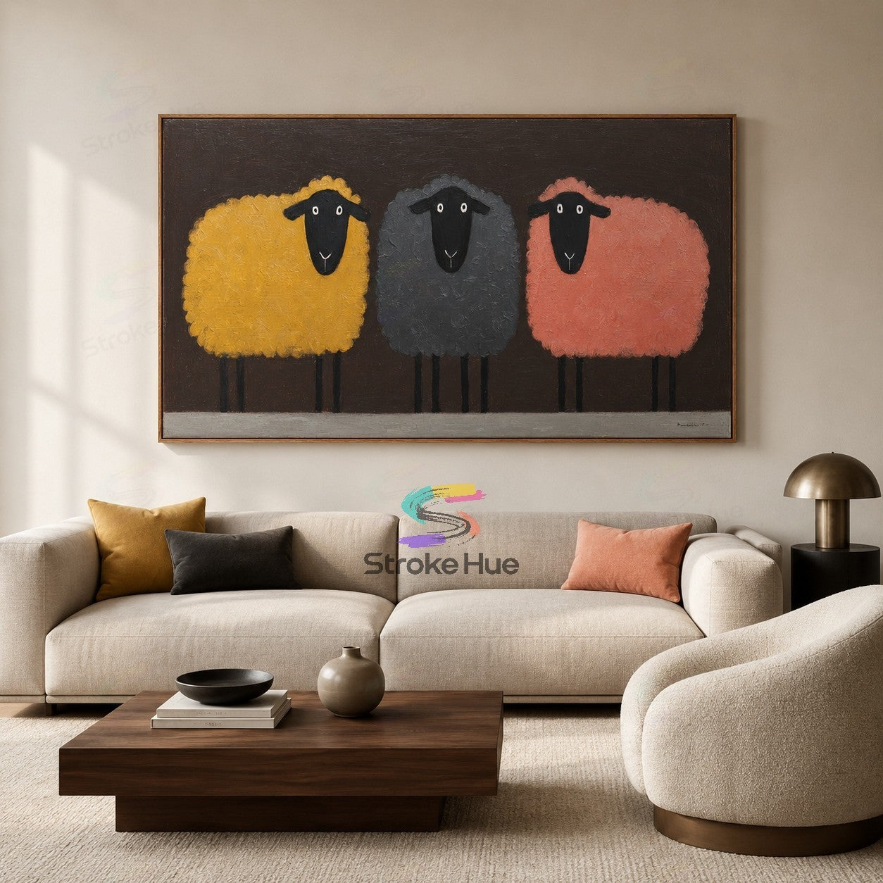 Candy Flock-Colorful Sheep Painting
