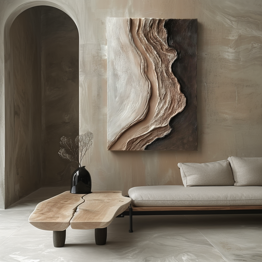 Earthfold Edge-Textured Abstract Painting