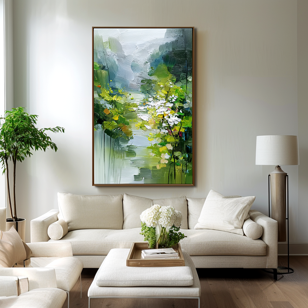 Garden Light-Palette Knife Landscape Painting