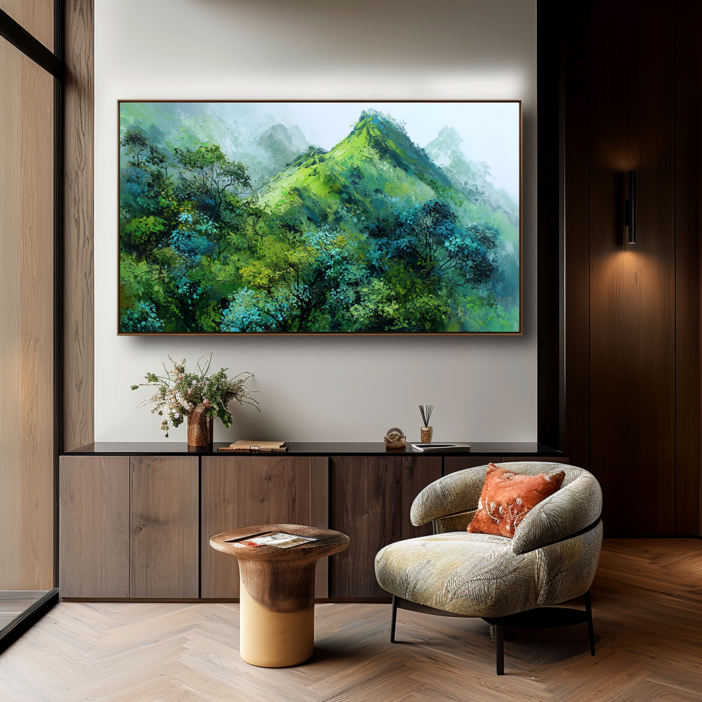 Emerald Ridge-Forest Mountain Painting