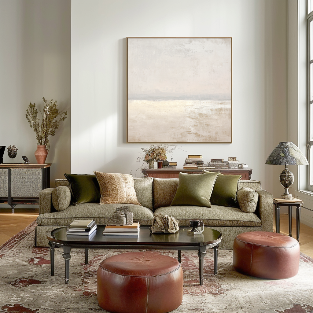 Pale Horizon-Neutral Abstract Painting