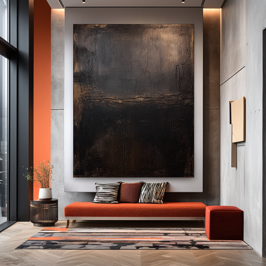 Abstract Textured Oil Painting, Art Decorative Wall Hanging for Living Room and Bedroom