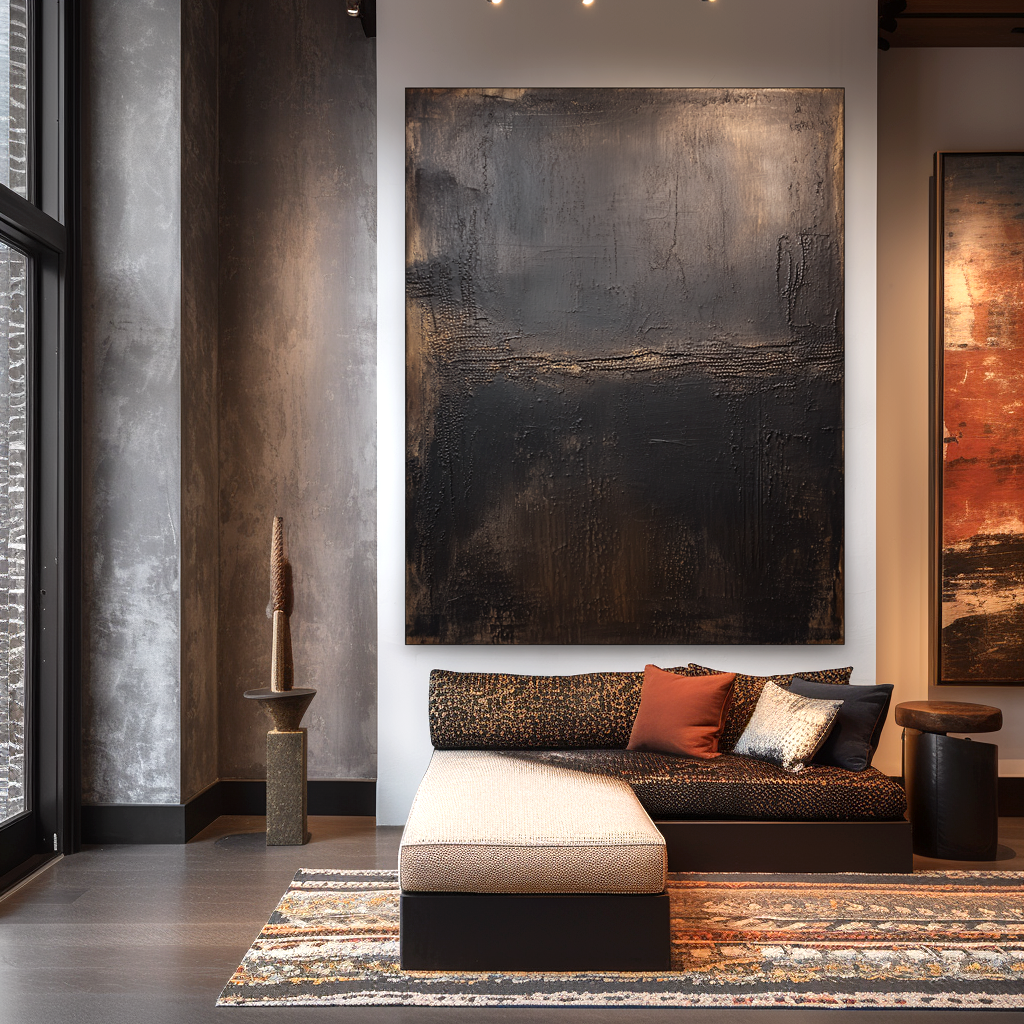 Smoky Bronze-Dark Abstract Painting