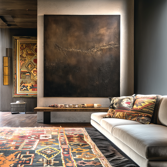 Abstract Textured Oil Painting, Art Decorative Wall Hanging for Living Room and Bedroom