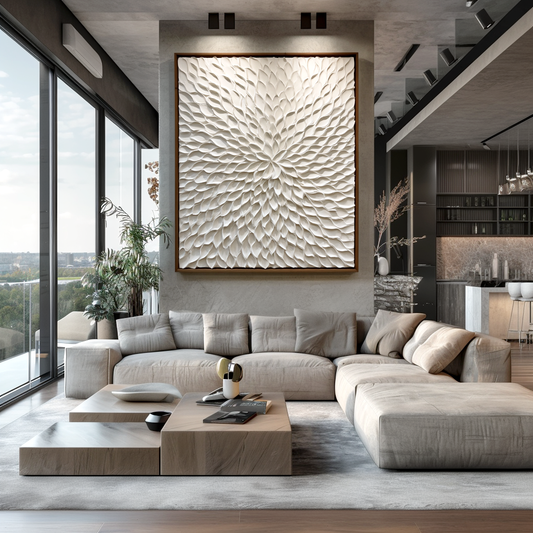 Minimalist Relief Art Hanging Painting, Living Room and Bedroom Decorative Painting