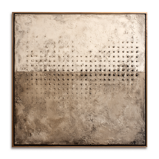 Hand - Painted Abstract Textured Decorative Wall Art for Living Room, Beige and Brown Tone