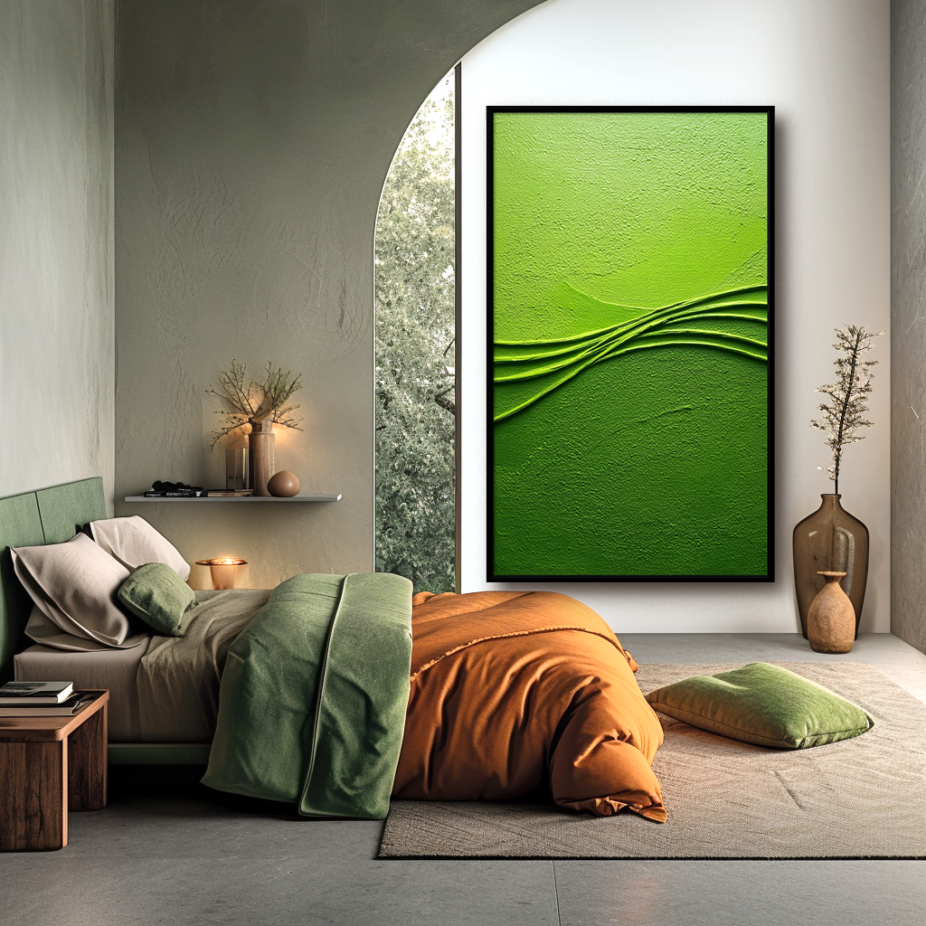 Lime Current-Green Relief Painting