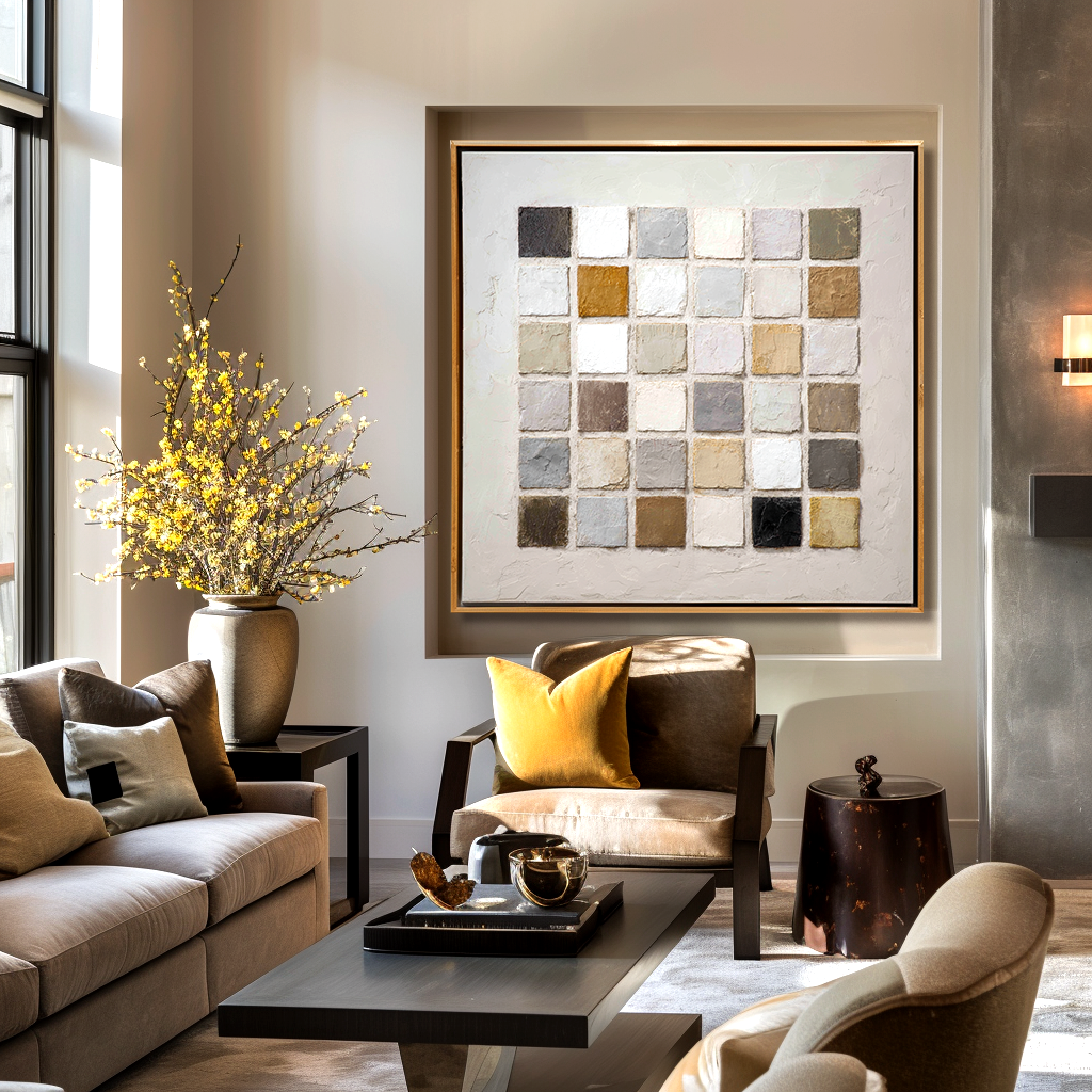 Mosaic Balance-Textured Geometric Painting